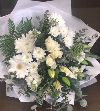 Snowballs Choice Bouquet - A delightful bouquet of white blooms. A classic stunning bouquet that will suit any decor.